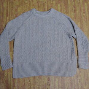 H&M Chunky Cozy Cable Knit Fisherman Sweater Cream Medium